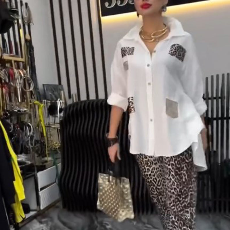 👗 Leopárdmintás szett | 2 részes lezser | Rugalmas pamut