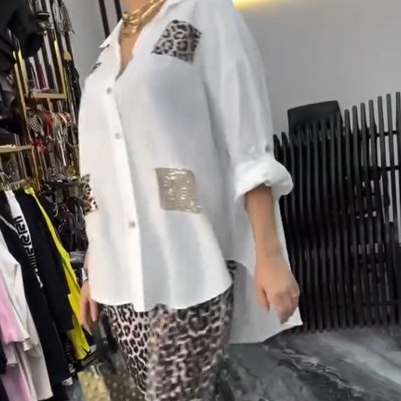 👗 Leopárdmintás szett | 2 részes lezser | Rugalmas pamut