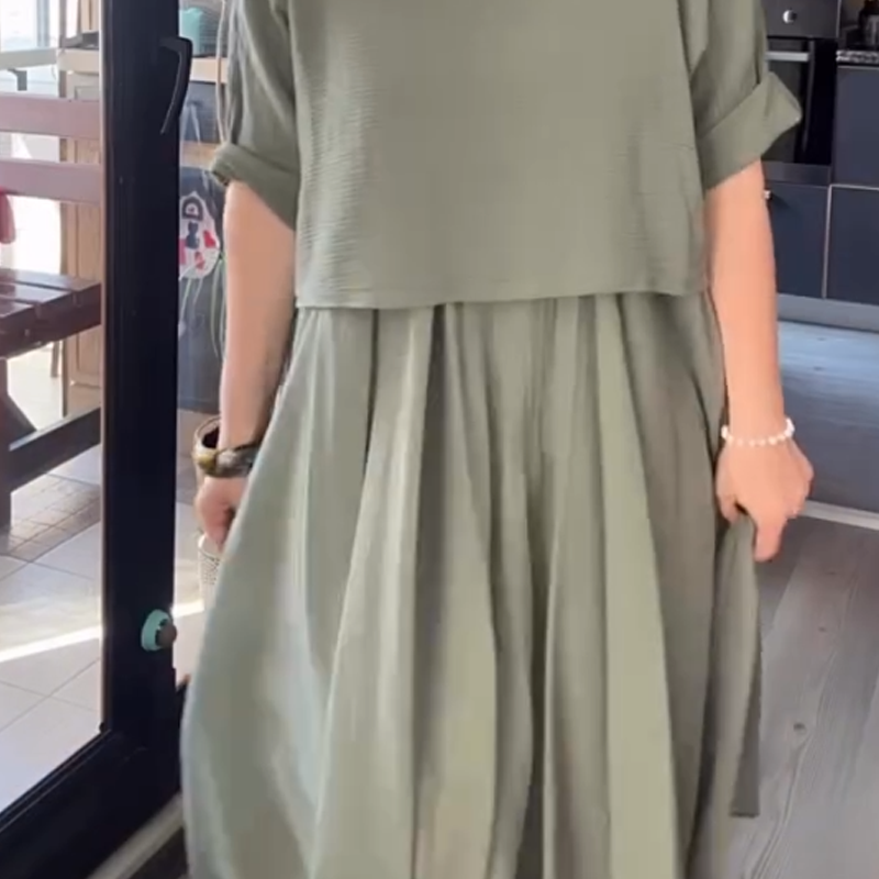 【S-5XL】👗Egyszínű hosszú szoknya szett