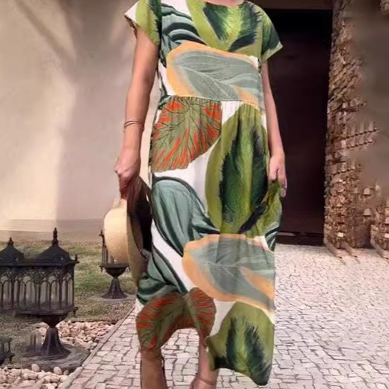 🌸 Nyomott oldalsó hasítékos, oldalsó hasítékos, rövid ujjú, rövid ujjú ruhák nőknek