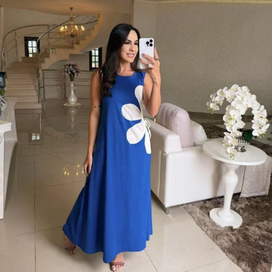 👗 Női ujjatlan ruha virágmintával 🌸