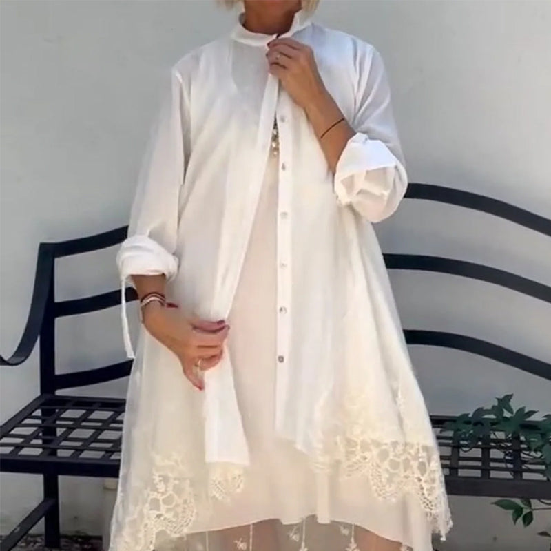 🌸🎗️Női ujjatlan ruha és csipkés pulóver