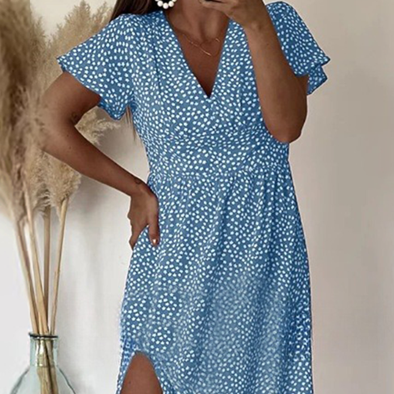 Szexi női maxi ruha oldalsó hasítékokkal