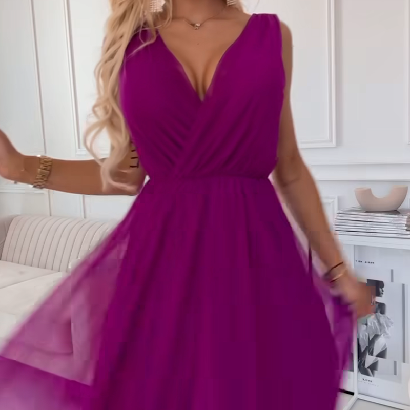 Ujjatlan, V-nyakú sifon ruha