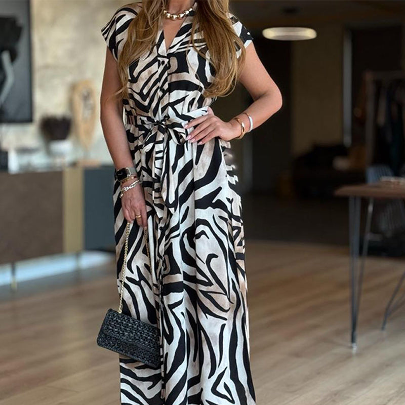 ✨ Stílusos maxi ruhák zebra mintával nőknek👗