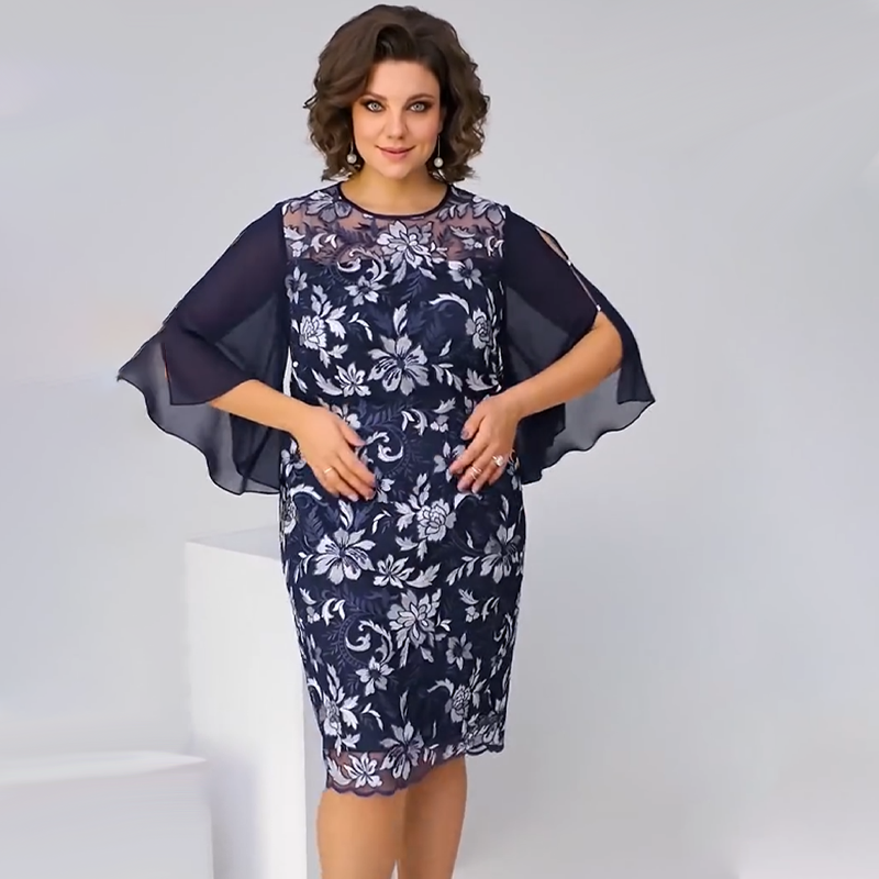 ✨Női virágmintás, hálós midi ruha