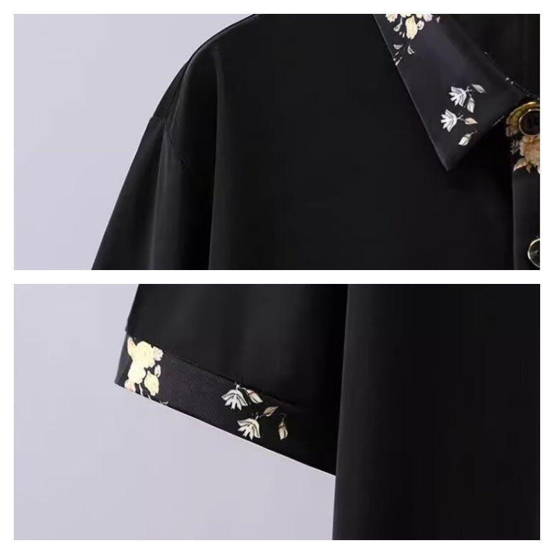 Férfi rövid ujjú ing nyomtatott mintával