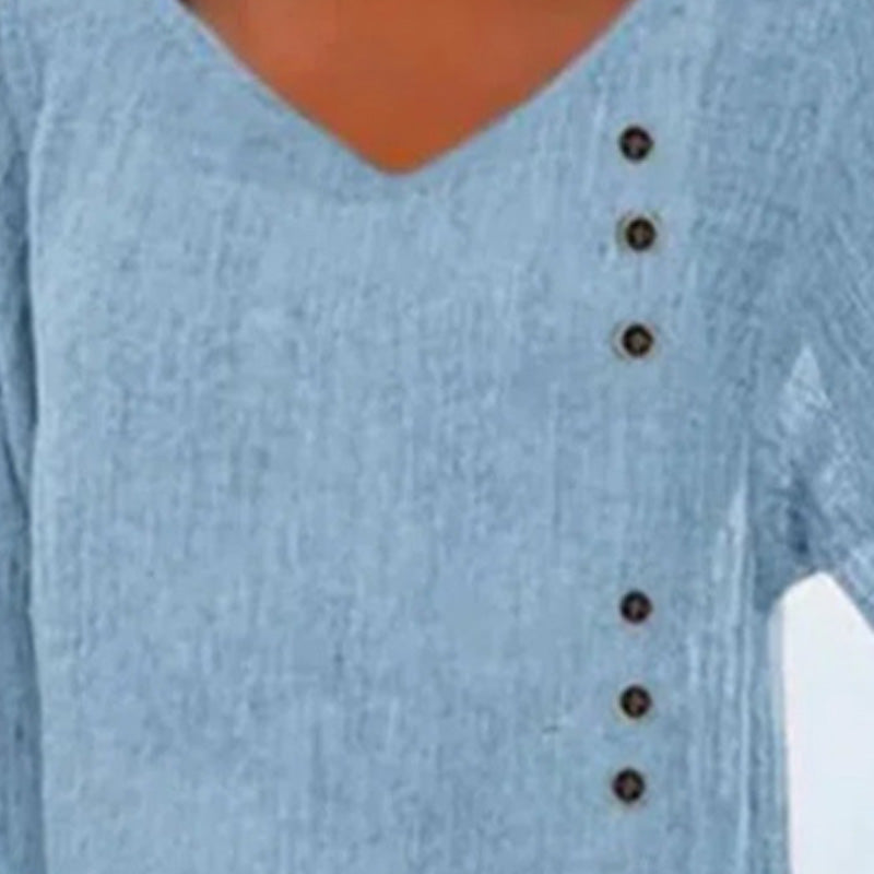 ✨Új Női Romantikus Sikkes Laza V-nyakú Felső