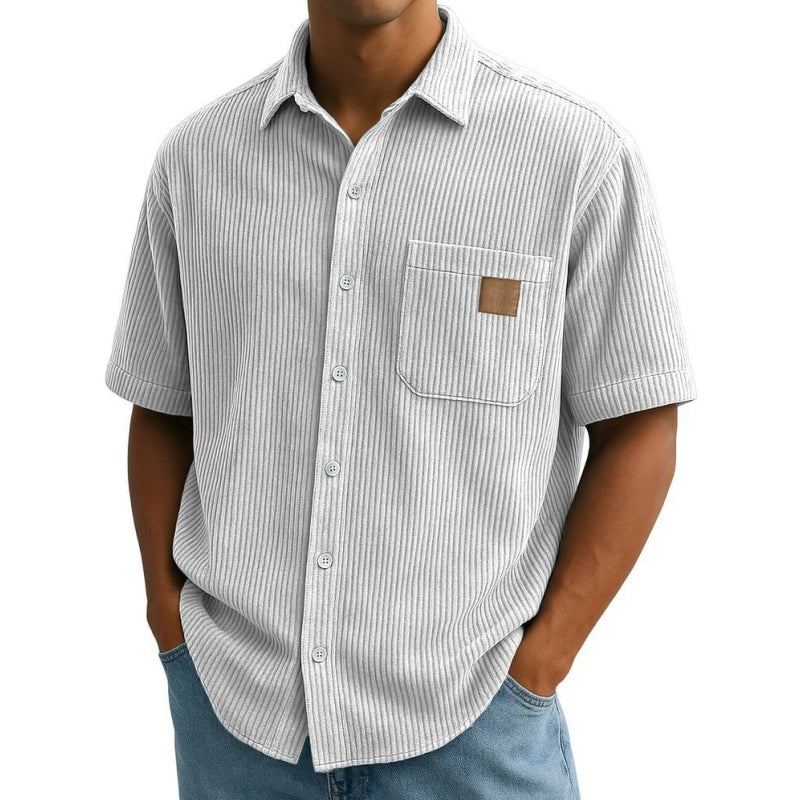 🔥Férfi rövid ujjú ingek vintage hajtókával