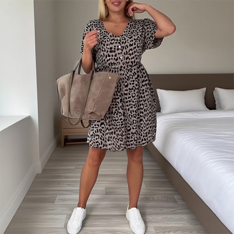 【S-3XL】🌸Rövid ujjú virágmintás ruha