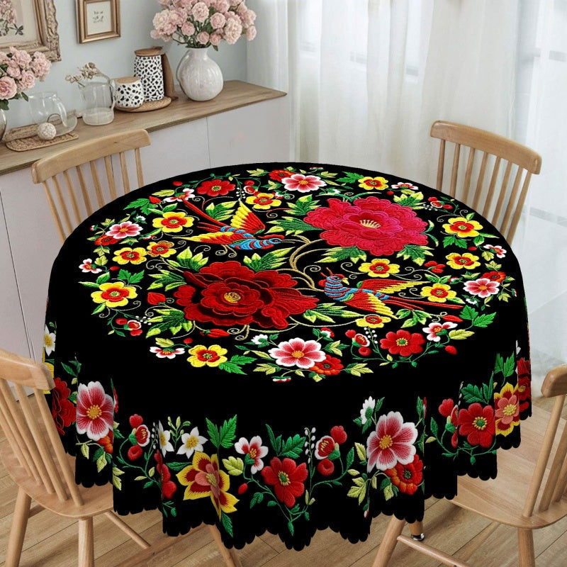 💖Luxus jacquard terítő színesben, hullámos szegéllyel