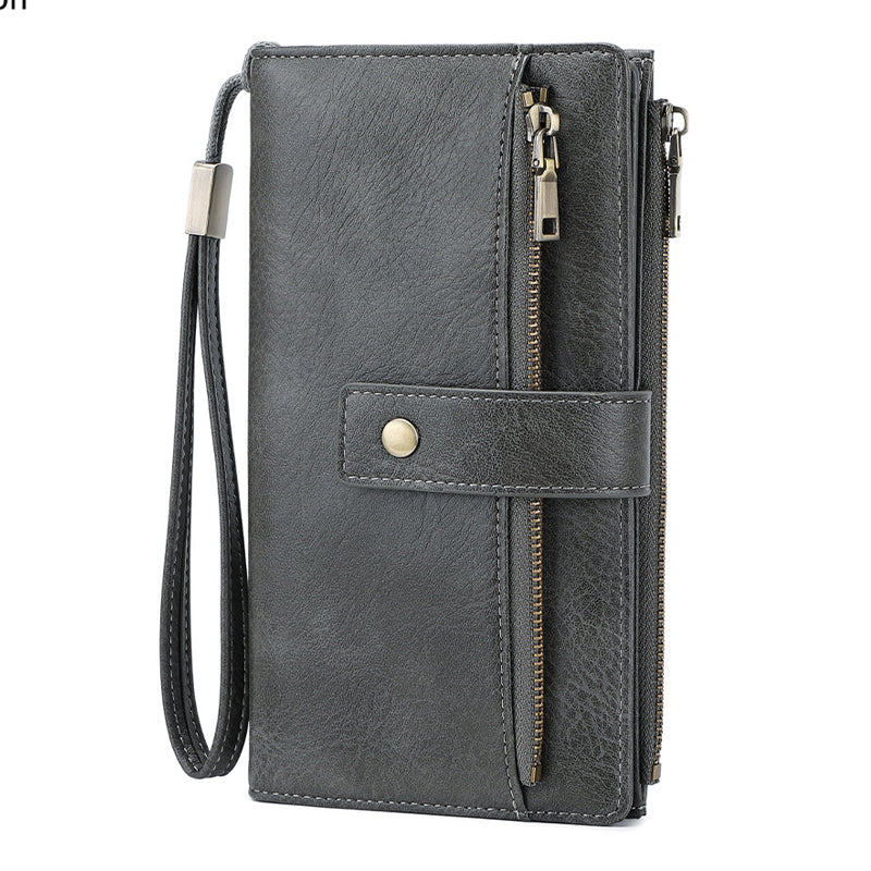 👛Retro stílusú, RFID-blokkolós, háromrészes női pénztárca