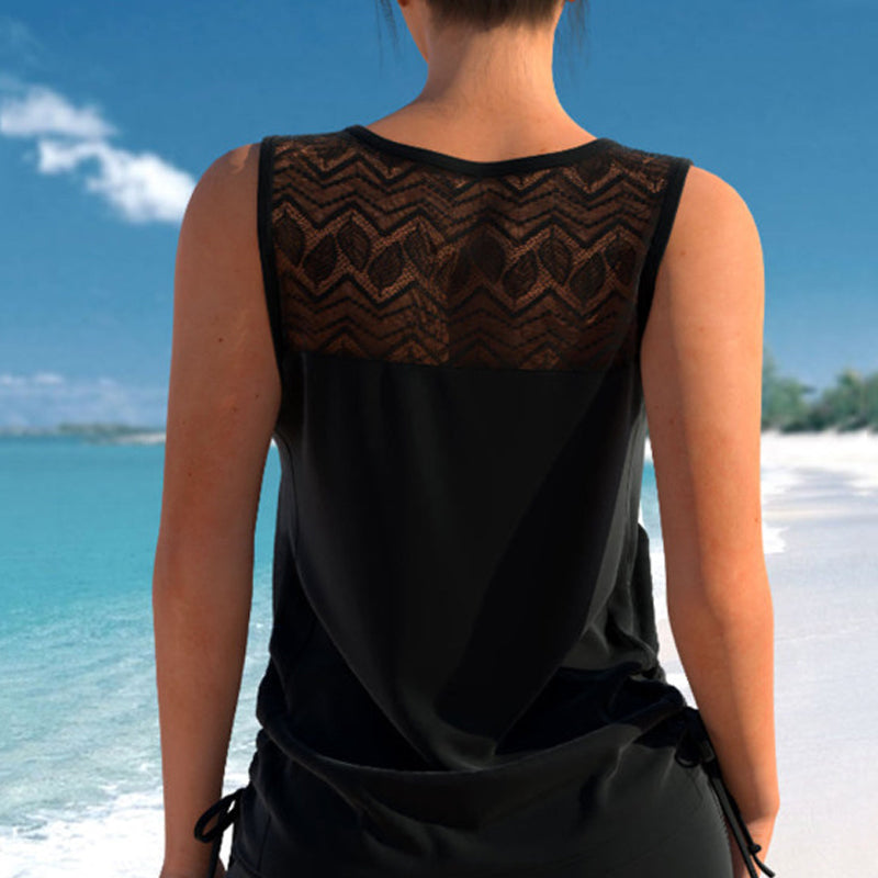 👙S-3XL🏖️Női, mintás, kétrészes tankini fürdőruha