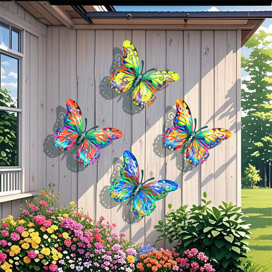 🦋 Fémből készült, pillangó alakú faldekoráció ✨——🌳 Kültéri dekoráció