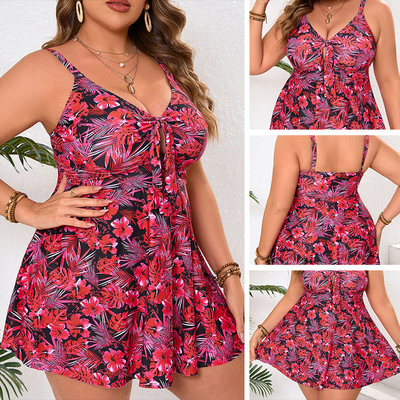 🌸👙 Plus size virágmintás fürdőruha – elegáns stílus és kényelem a strandon