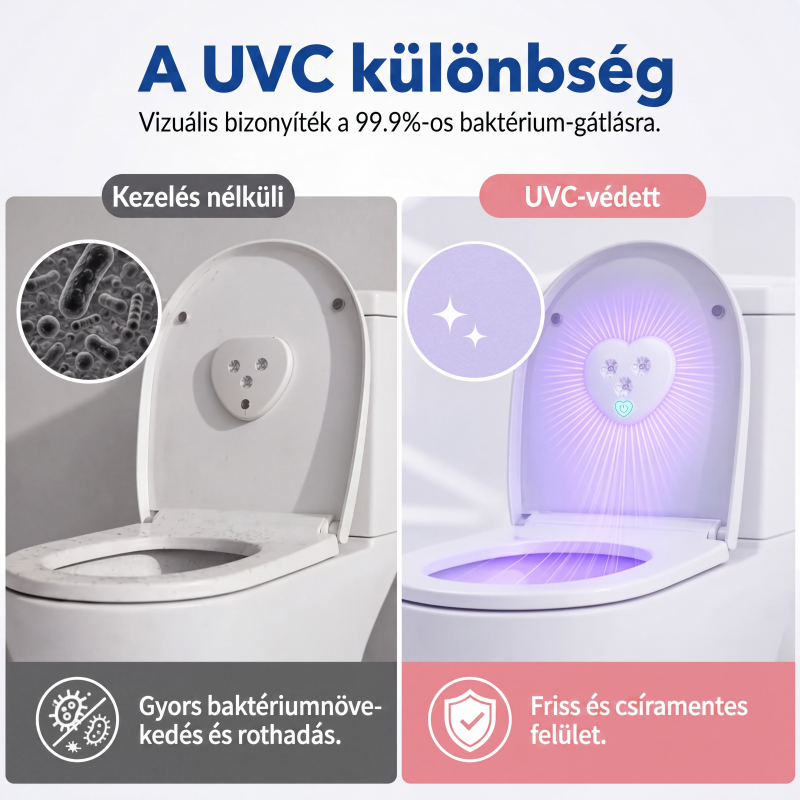 💡 UVC WC‑fertőtlenítő lámpa mozgásérzékelővel, intelligens fürdőszobai higiéniai eszköz 🧼