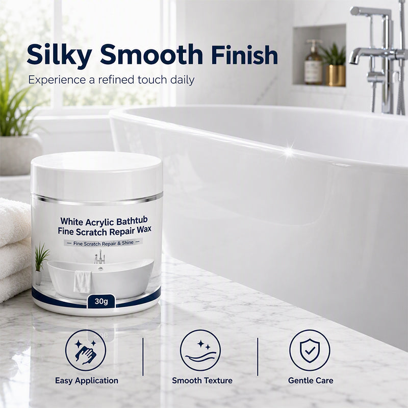 🛁 1+1 ingyen💥 Fehér akril kád finom karcolások javítására szolgáló viasz ✨