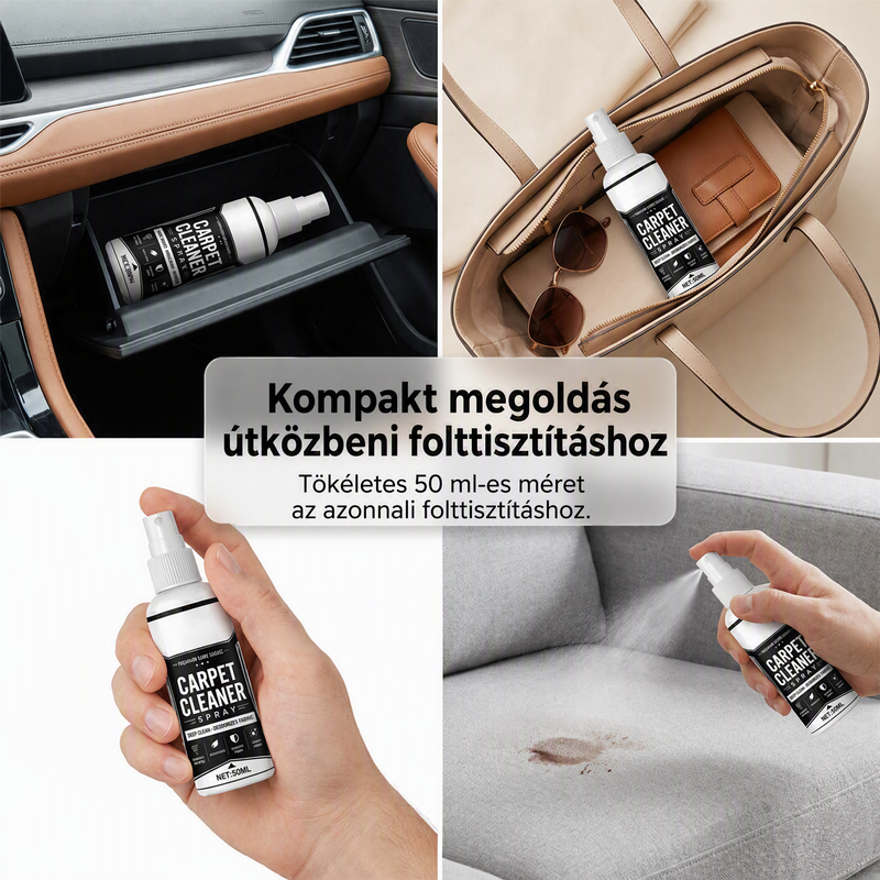 ⚡ Ipari hatékonyság, azonnali eredmény🧹 Szőnyegmélytisztító spray – mikrobuborék-technológia + anyagbarát | Szőnyegekhez, kanapékhoz és autó belső teréhez alkalmas, semlegesíti a kellemetlen szagokat ✨