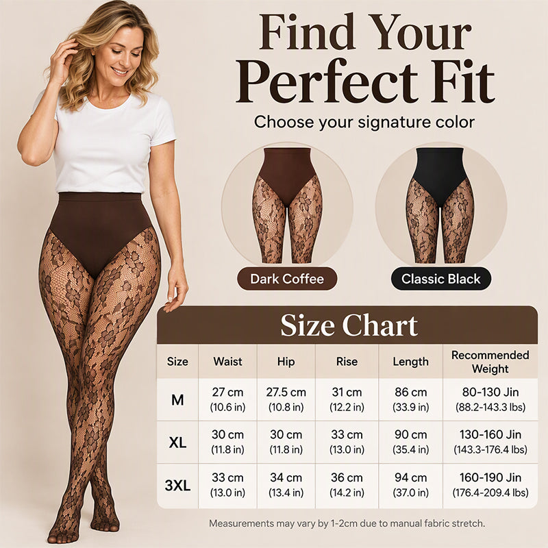 👠 Női magas derekú alakformáló csipke hálóharisnya – Elegáns, formáló, kényelmes ✨